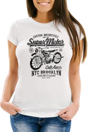 Neverless Print-Shirt Damen T-Shirt Biker Shirt