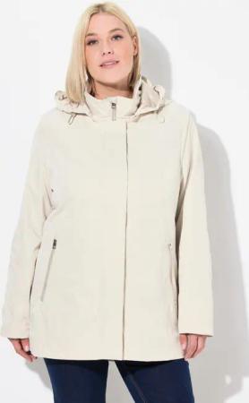 Ulla Popken Parka Softshell-Longjacke wasserdicht 2-Wege-Zipper