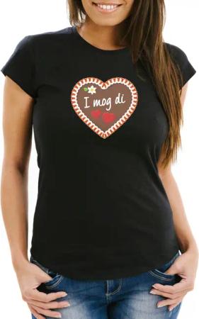 MoonWorks Print-Shirt Damen T-Shirt Lebkuchen Herz
