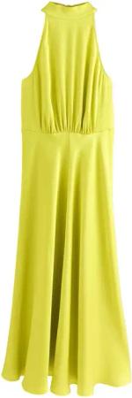 Next Midikleid Neckholder-Midikleid aus strukturiertem Satin