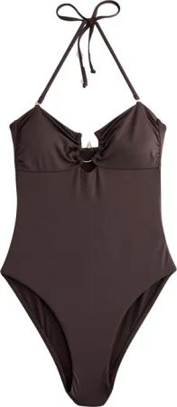Next Badeanzug Bauchformender Bandeau-Badeanzug mit Metalldetails