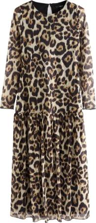 Next Maxikleid Langärmliges Maxikleid mit Netzstoffeinsatz