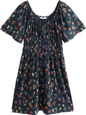 Next Jerseykleid Kurzärmeliges Jersey-Minikleid mit Bindedetail