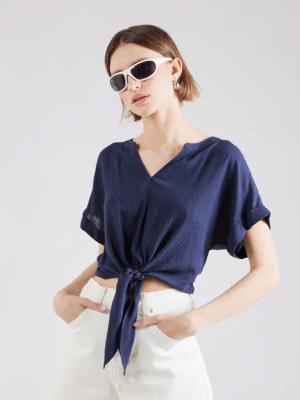 Vero Moda Kurzarmbluse GABBI (1-tlg) Drapiert/gerafft