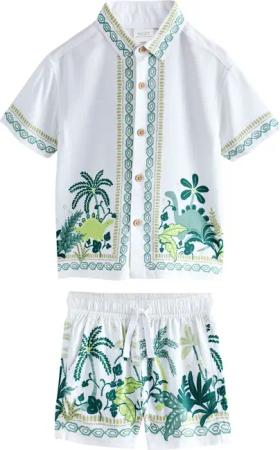 Next Shirt & Shorts Bedrucktes Kurzarm-Hemd