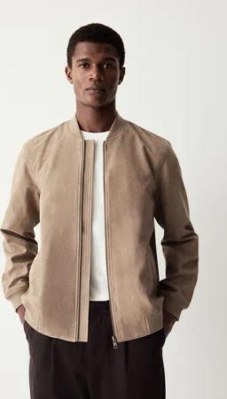 Next Bomberjacke Bomberjacke aus Velourslederimitat (1-St)