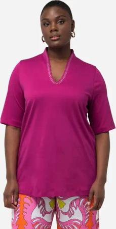Ulla Popken T-Shirt T-Shirt A-Linie Kelchkragen