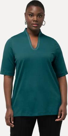 Ulla Popken T-Shirt T-Shirt A-Linie Kelchkragen