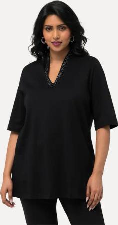 Ulla Popken T-Shirt T-Shirt A-Linie Kelchkragen