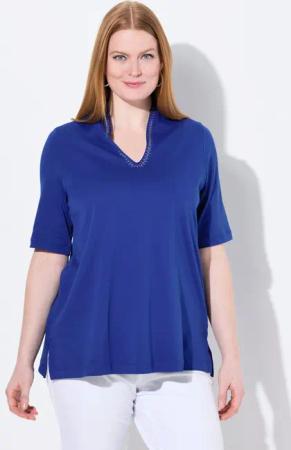 Ulla Popken T-Shirt T-Shirt A-Linie Kelchkragen