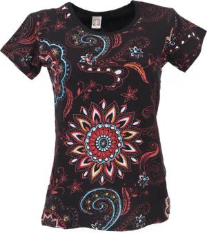 Guru-Shop T-Shirt Boho T-Shirt mit Mandaladruck,
