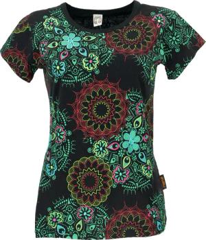Guru-Shop T-Shirt Boho T-Shirt mit Mandaladruck,