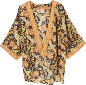 Guru-Shop Kimono Kurzer Kimono, Boho Kimono,