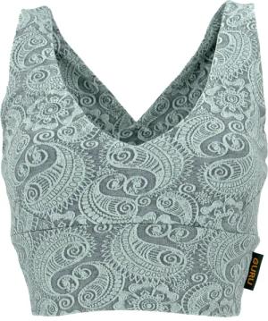 Guru-Shop T-Shirt Bauchfreies Top, Bra Top,