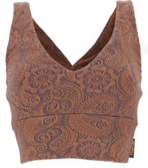 Guru-Shop T-Shirt Bauchfreies Top, Bra Top,