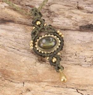 Guru-Shop Perlenkette Boho Makramee Halskette, Unikat