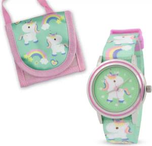Miraval Quarzuhr Kinderarmbanduhr mit Brustbeutel, Einhornmotiv