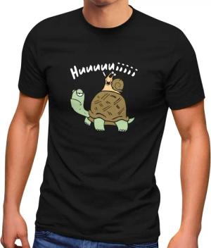 MoonWorks Print-Shirt Herren T-Shirt Schildkröte Schnecke