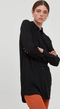 Ichi Langarmbluse IHMAIN Länger geschnittene Bluse