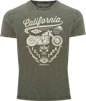 Neverless Print-Shirt Herren Vintage Shirt Biker