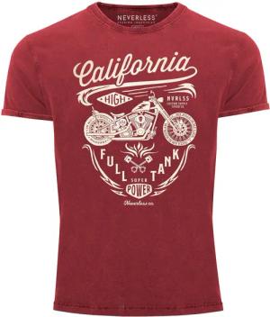 Neverless Print-Shirt Herren Vintage Shirt Biker