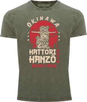 Neverless Print-Shirt Herren Vintage Shirt Hattori
