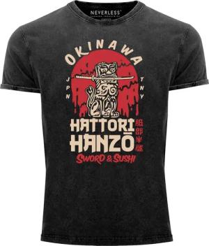Neverless Print-Shirt Herren Vintage Shirt Hattori
