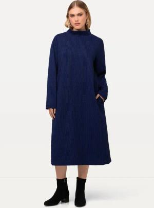 Ulla Popken Midikleid Sweatkleid Struktur Taschen