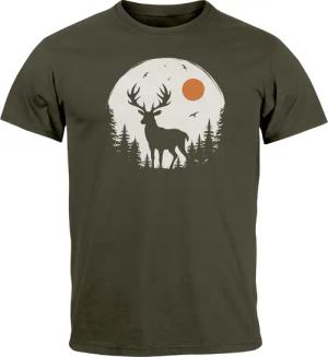 Neverless Print-Shirt Herren T-Shirt Frontprint Hirsch