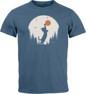 Neverless Print-Shirt Herren T-Shirt Frontprint Katze