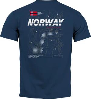 Neverless Print-Shirt Herren T-Shirt Backprint Norwegen
