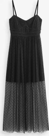 Next Midikleid Transparentes Träger-Midikleid mit Punkten