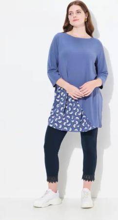 Ulla Popken Longshirt Shirt A-Linie U-Boot-Ausschnitt