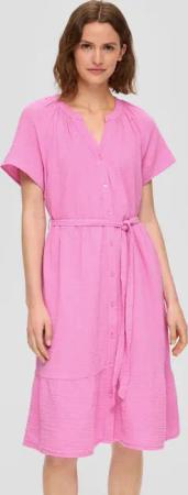 s.Oliver Minikleid Baumwollkleid mit Raffung und