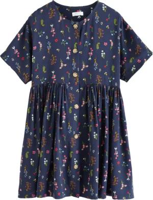 Next Jeanskleid Kleid mit Knopfdetail (1-tlg)