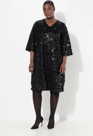 Ulla Popken Cocktailkleid Kleid Fransen Pailletten
