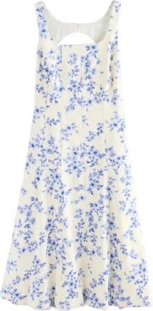 Next Midikleid Midikleid mit Kastenausschnitt und