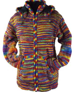 Guru-Shop Langjacke Strickjacke Wolljacke Nepaljacke -