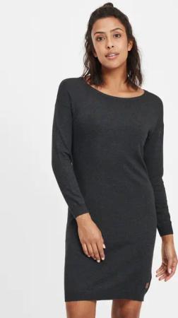 OXMO Strickkleid OXElla Kleid mit Rundhals-Ausschnitt