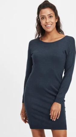 OXMO Strickkleid OXElla Kleid mit Rundhals-Ausschnitt