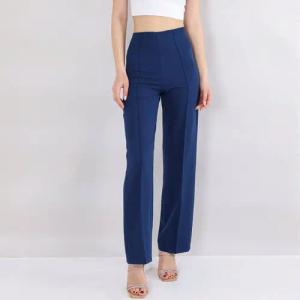 fashionshowcase Bootcuthose Damen Hose Hochtailliert Krepphose