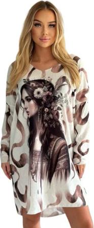 Mississhop Strickkleid Damen Strickkleid Pullover Strickpullover