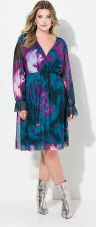 MIAMODA Jerseykleid Kleid A-Linie Mesh mit