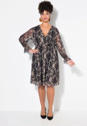 MIAMODA Jerseykleid Kleid A-Linie Mesh mit