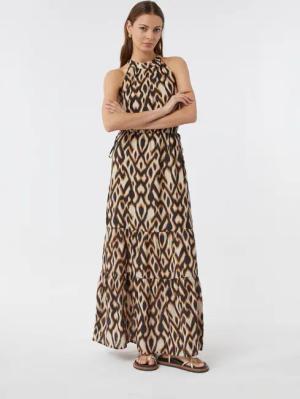 Comma Maxikleid Fließendes Maxikleid mit amerikanischer