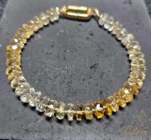 GOLDEN Charm-Armband Edelstein Citrin facettierte Rondelle