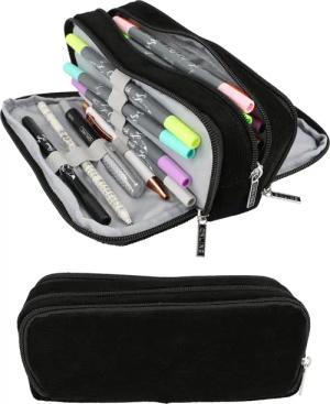 Online Pen Federmäppchen Schlampermäppchen Triple, (Schwarze