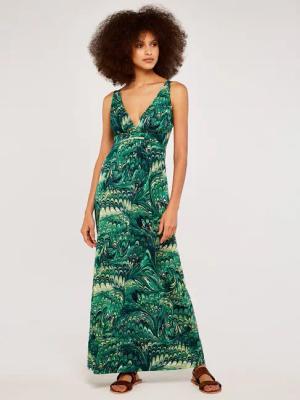 Apricot Maxikleid Marmoriertes Maxikleid, (1-tlg) mit