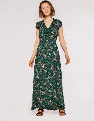 Apricot Maxikleid Maxikleid, (1-tlg) mit Blumenmuster