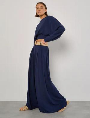 Apricot Stoffhose Palazzo-Hose, (mit Gürtel) mit